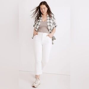Madewell Cali Demi-Boot Jeans in Pure White Size 30